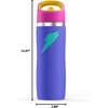 image:imageGatorade Overtime 22oz Stainless Steel Water Bottle Twist Cap GreyNeon YellowPurplePink