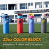 image:imageGatorade Overtime 22oz Stainless Steel Water Bottle Twist Cap GreyNeon YellowPurplePink