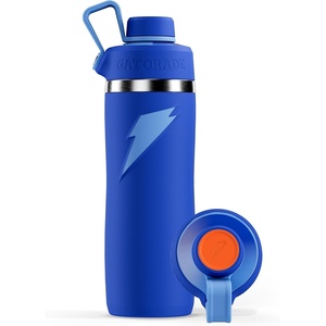 image:imageGatorade Overtime 22oz Stainless Steel Water Bottle Twist Cap GreyNeon YellowBlue