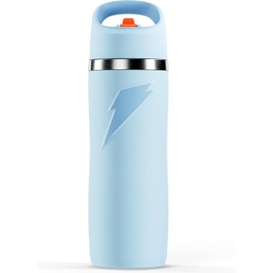 image:imageGatorade Overtime 22oz Stainless Steel Water Bottle Twist Cap GreyNeon YellowLight Blue