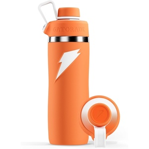 image:imageGatorade Overtime 22oz Stainless Steel Water Bottle Twist Cap GreyNeon YellowOrange