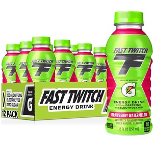 image:imageFast Twitch Energy drink from Gatorade Cool Blue 12oz Bottles 12 Pack 200mg Caffeine Zero Sugar ElectrolytesStrawberry Watermelon