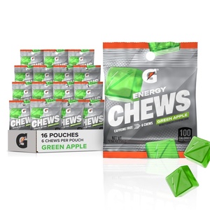image:imageGatorade Energy Chews Fruit Punch Caffeine Free B12 106 oz  100 Calorie Pouches 16 PackGreen Apple