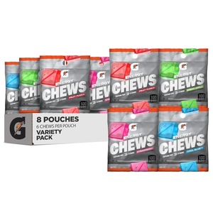 image:imageGatorade Energy Chews Fruit Punch Caffeine Free B12 106 oz  100 Calorie Pouches 16 PackVariety Pack