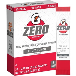 image:imageGatorade G Zero Powder Glacier Cherry Variety Pack 010oz Individual Packets  10 Count Pack of 5Fruit Punch