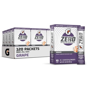 image:imageGatorade G Zero Sports Drink Mix Powder Packets Fruit Punch Electrolyte Powder Drink Mix for Hydration Zero Sugar Total 120 PacketsGrape