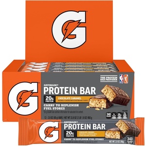 image:imageGatorade Whey Protein Bars Cookies amp Crme 28 oz bars Pack of 12 20g of protein per barChocolate Caramel