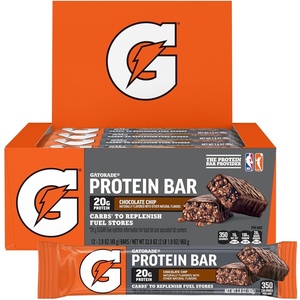 image:imageGatorade Whey Protein Bars Cookies amp Crme 28 oz bars Pack of 12 20g of protein per barChocolate Chip