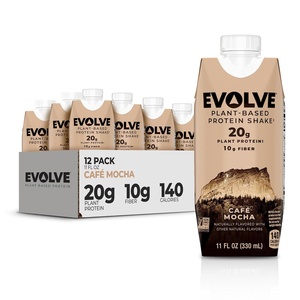 image:imageEvolve Plant Based Protein Shake Double Chocolate 20g Vegan Protein Dairy Free No Artificial Sweeteners NonGMO 10g Fiber 11 Fl Oz Pack of 12  Formula May VaryMocha