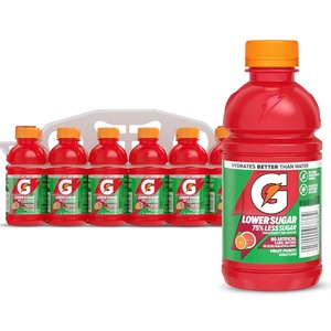 image:imageGatorade Lower Sugar Sports Drink Rain Berry 20 fl oz Bottles 6 Pack  75 Less Sugar No Artificial Flavors No Artificial Sweeteners No Artificial Colors Electrolyte Sports Drink HydrationFruit Punch