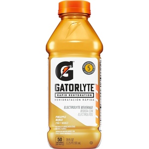 image:imageGatorlyte Rapid Rehydration Electrolyte Drink Pineapple Mango 20 fl oz Bottles 12 Pack Specialized Blend of 5 Electrolytes Lower Sugar No Artificial Sweeteners No Artificial Flavors Gatorade HydrationPineapple Mango