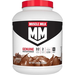 image:imageMuscle Milk Genuine Protein Powder Chocolate 494 Pound 32 Servings 32g Protein 2g Sugar Calcium Vitamins A C amp D NSF Certified for Sport Energizing Snack Packaging May VaryChocolate