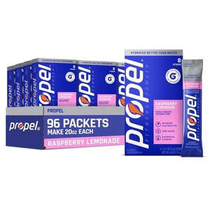 image:imagePropel Electrolyte Powder Drink Mix Grape 96 Servings  Zero Sugar Enhanced Water Beverage Gatorade Electrolytes Vitamins No Added Colors No Artificial Flavors HydrationRaspberry Lemonade