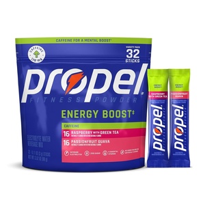 image:imagePropel Energy Boost Electrolyte Powder 2 Flavor Variety 32 Servings  118mg Caffeine Zero Sugar Gatorade Electrolytes Vitamins No Added Colors No Artificial Flavors HydrationEnergy Boost Variety