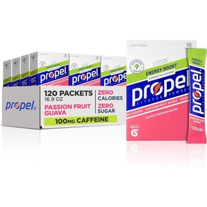 image:imagePropel Energy Boost Zero Calorie Powder Packets with Electrolytes and Caffeine Passionfruit Guava 120 Pack